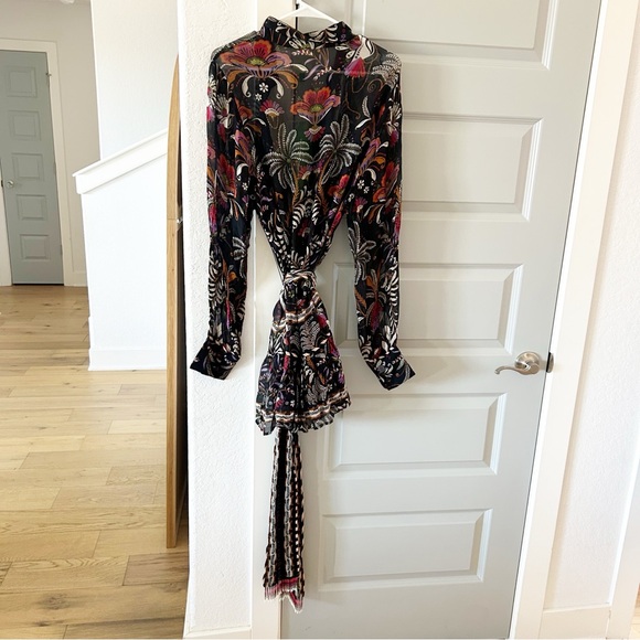 FARM Rio Black Floral Mini Dress size large - Picture 11 of 11